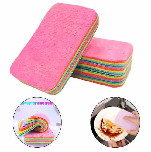 2 pcs Rainbow Non-Scratch Cleaning Sponges